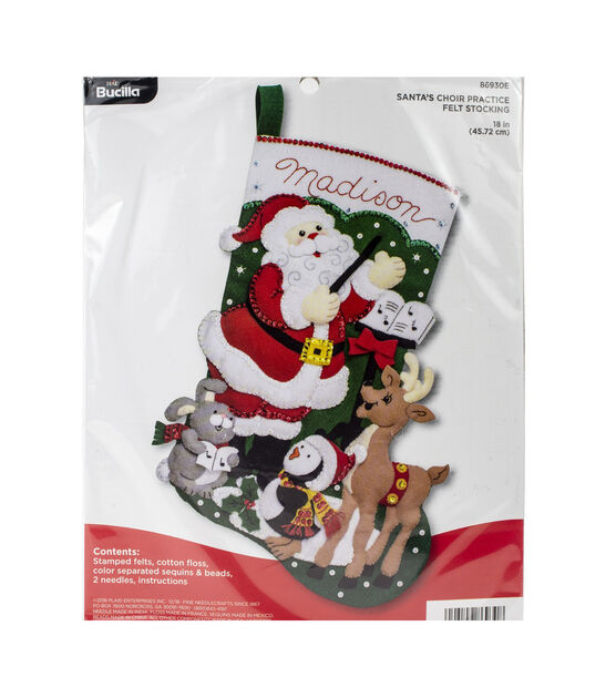 Plaid Bucilla Felt Stocking Kit Santas Coming To Town Kit Number