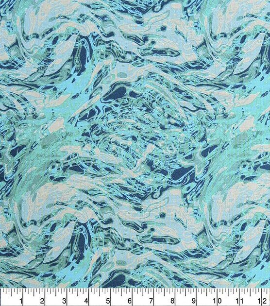 Teal Water Quilt Cotton Fabric by Keepsake Calico, , hi-res, image 2