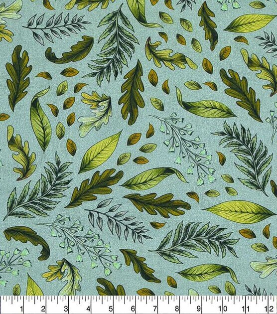 La Scarlatte Leaves Premium Prints Cotton Fabric, , hi-res, image 2