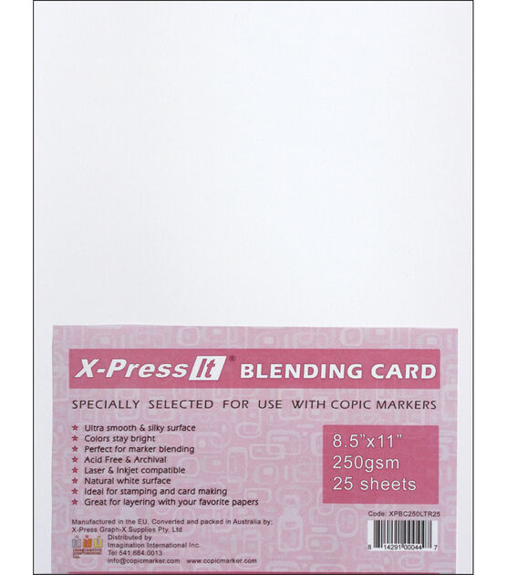 Copic X Press Blending Card 8.5"X11" 25 Sheets White