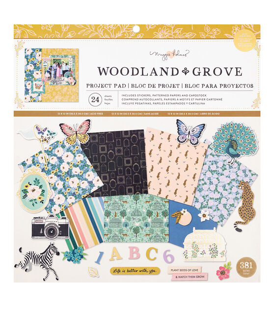 American Crafts 381ct Maggie Holmes Woodland Grove Project Pad