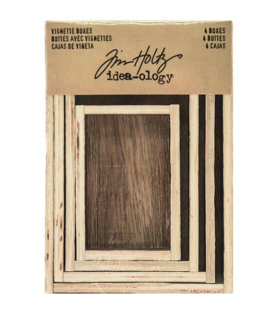 Tim Holtz Idea ology 4ct Wood Vignette Boxes