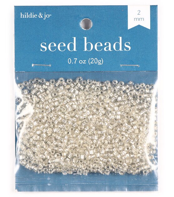 2mm Silver & Clear Rocaille Glass Seed Beads by hildie & jo
