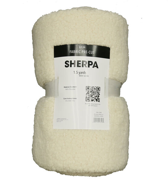 White Sherpa Fabric, Fleece Fabric, 100% Polyester, Blankets Fabric, Fabric  by the Yard, Stuffed Toys Fabric, Soft & Fluffy 