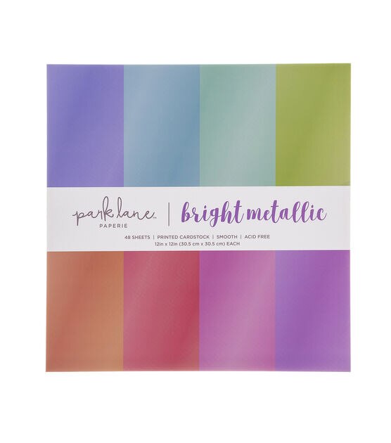 48 Sheet 12" x 12" Bright Metallic Cardstock Paper Pack by Park Lane