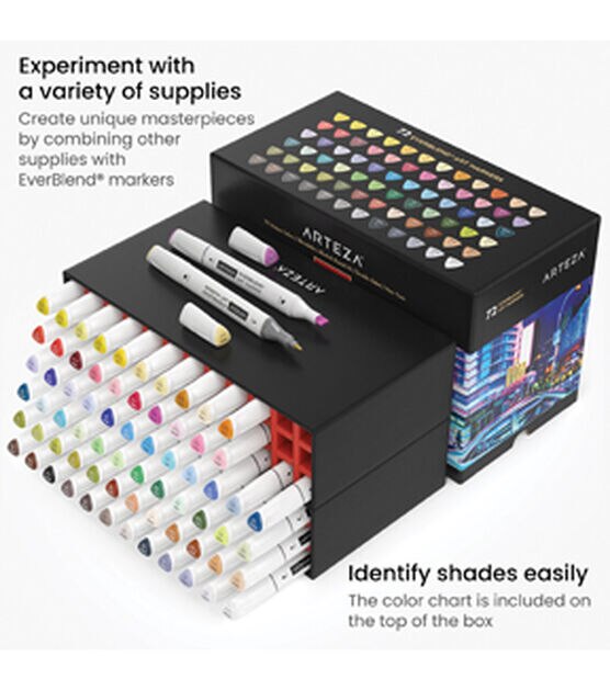 Arteza EverBlend Art Alcohol Based Markers - Set of 60