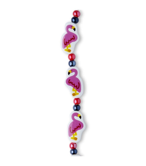 7" Pink Ceramic Flamingo Beads by hildie & jo, , hi-res, image 3
