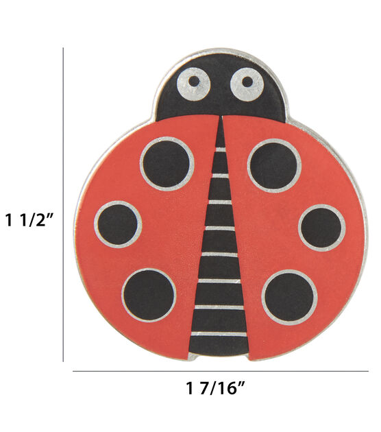 La Mode 1 1/2" Red & Black Ladybug Button, , hi-res, image 4