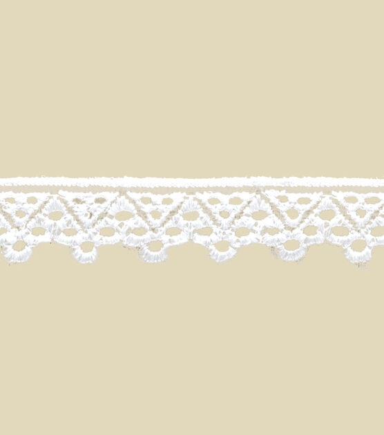 Simplicity Scalloped Lace Apparel Trim 0.63''x4' White