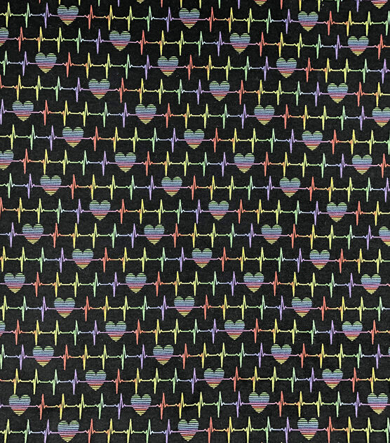 Heart Beat Rainbow Super Snuggle Flannel Fabric, , hi-res, image 2