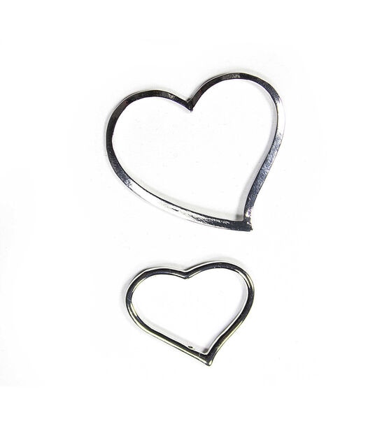 6ct Silver Open Heart Metal Connectors by hildie & jo
