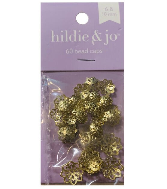 60ct Matte Gold Filigree Metal Bead Caps by hildie & jo