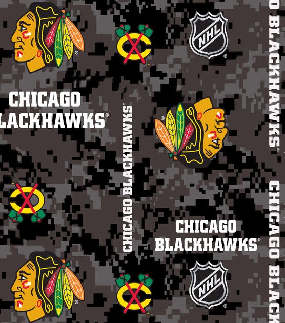 Chicago Blackhawks Fleece Fabric Digital Camouflage
