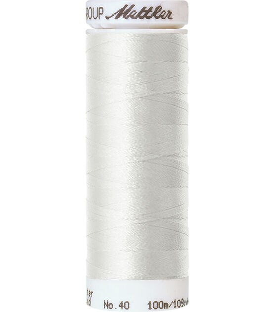 Mettler 109yd White Poly Glow 40wt Embroidery Thread 5ct
