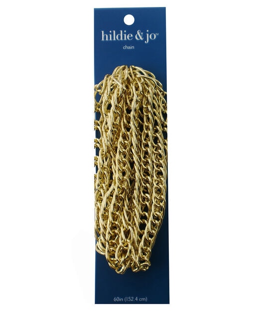 60" Gold Aluminum Double Curb Chain by hildie & jo