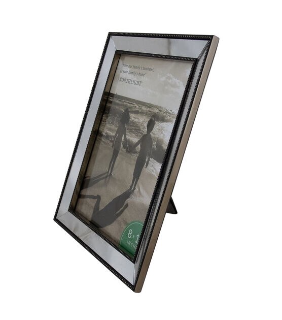 Northlight 8" x 10" Black & Silver Glass Mirror Picture Frame, , hi-res, image 5