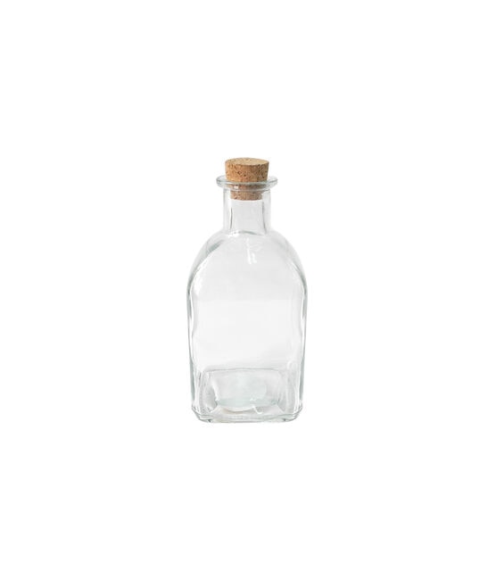 Clear 5.75" Mini Square Jar with Cork, , hi-res, image 2