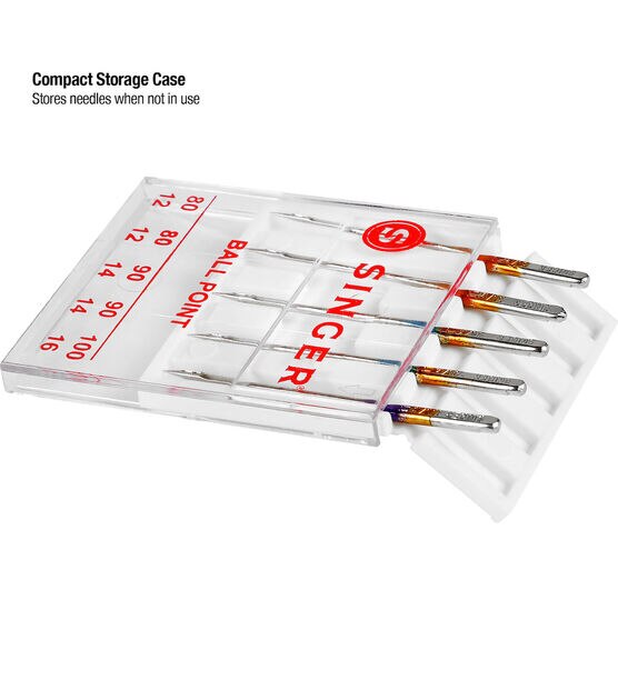 SINGER Universal Ball Point Machine Needles Assorted Sizes 5ct, , hi-res, image 4