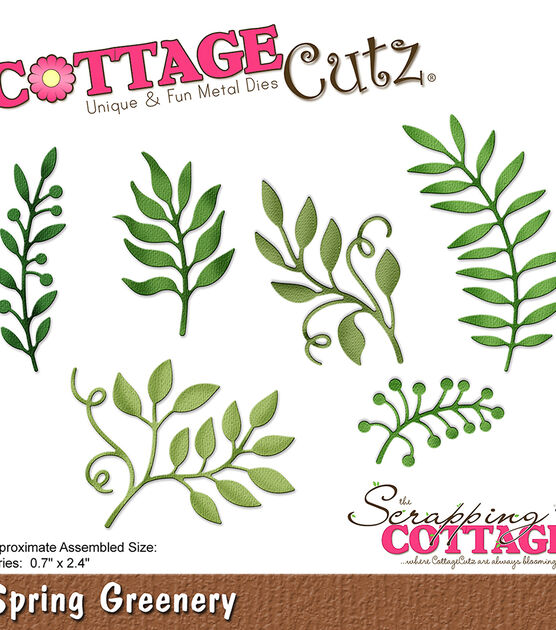 CottageCutz Die Spring Greenery 0.7" To 2.4", , hi-res, image 2