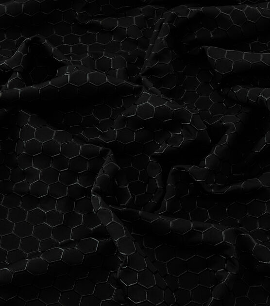 Yaya Han Cosplay Honeycomb Texture Black Faux Leather Fabric, , hi-res, image 2