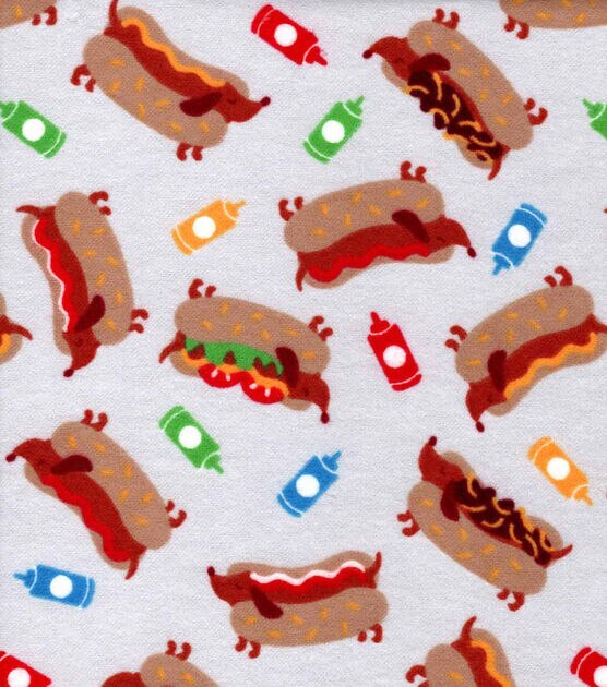 Super Snuggle Flannel Fabric Hot Dogs