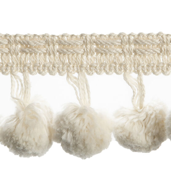 Simplicity Jumbo Cotton Pom Pom Trim 2'' Natural