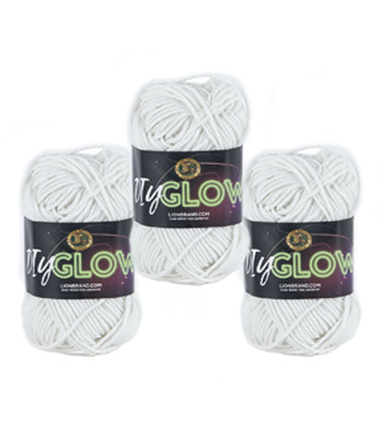 Lion Brand DIY Glow 74yds Worsted Polyester Yarn 3 Bundle, , hi-res, image 1