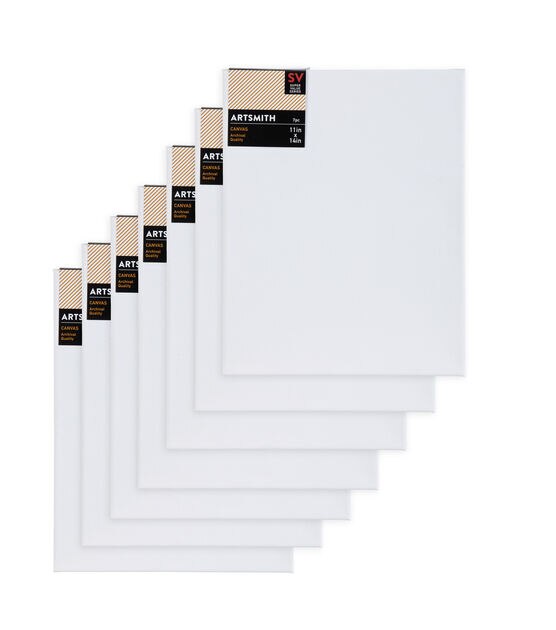 7-Pack Stretched Canvas Boards Panels Art Canvases for Painting Oil 11x14'', Size: Medium