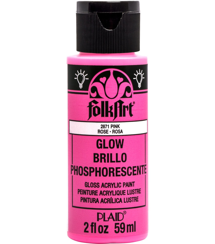 FolkArt Multi-Surface Neon Blacklight Acrylic Paint - Purple, 2 oz, Bottle
