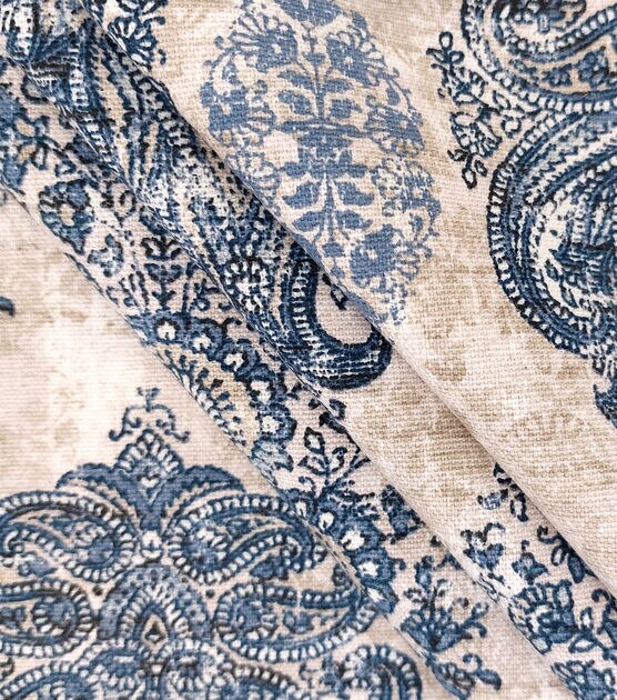 Indigo Dragon Cotton Canvas Fabric, , hi-res, image 2
