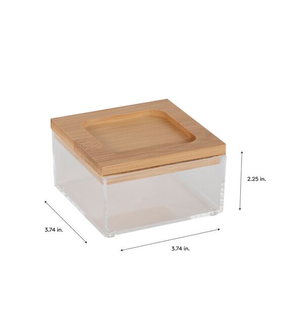 Simplify 4" Clear Organizer With Bamboo Lid, , hi-res, image 5