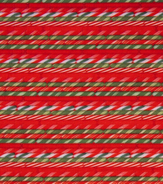 Multicolor Candy Striped Christmas Cotton Fabric, , hi-res, image 1