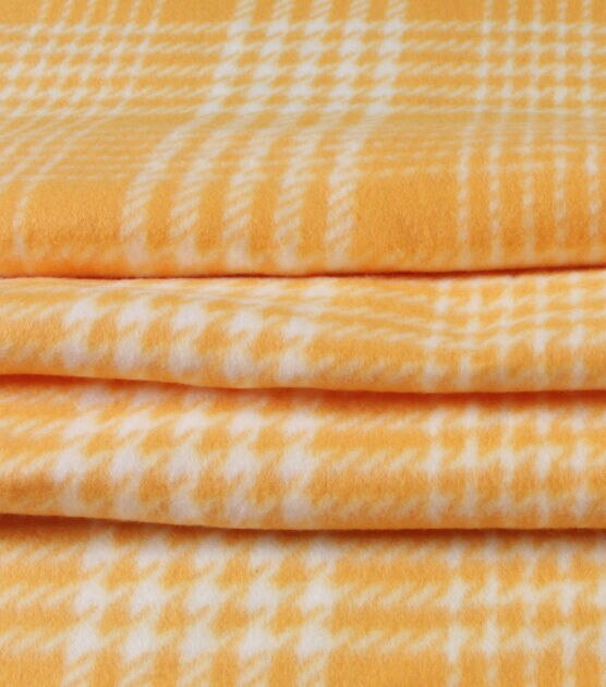 Mustard Plaid Blizzard Fleece Fabric, , hi-res, image 2