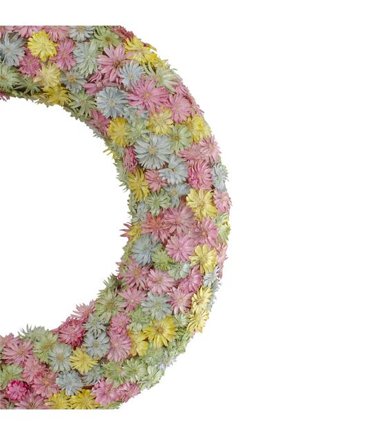 Northlight 10" Spring Pink & Yellow Daisies Wreath, , hi-res, image 3