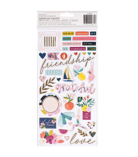Paige Evans Pick Me Up Thickers Stickers 5.5"X11" 87 Pkg Icons & Words, , hi-res, image 3