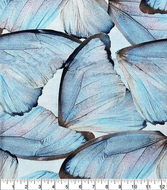 Glass Wings Blue Cotton Canvas Fabric, , hi-res, image 2