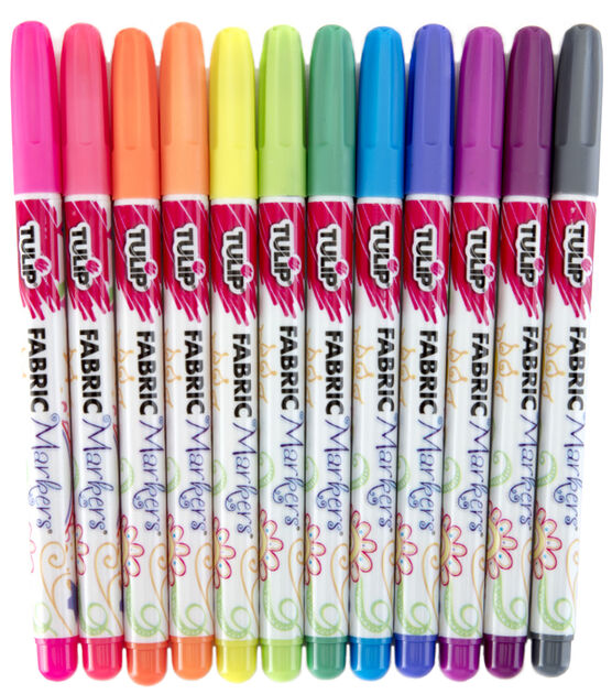 Tulip Fine Tip Neon Color Fabric Markers - 6-Pack - Marker - Art