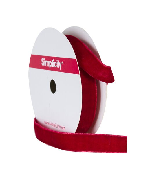 Simplicity Velvet Trim 0.5'' Red, , hi-res, image 4