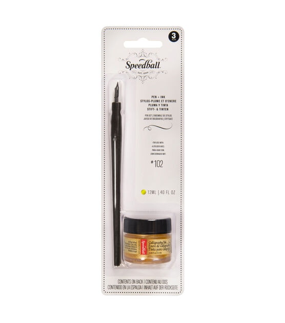 Speedball Pen & Ink Set with Gold Ink, , hi-res, image 1