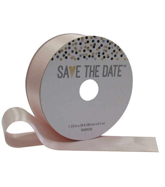 Save the Date 1.5'' X 30' Ribbon Blush Satin