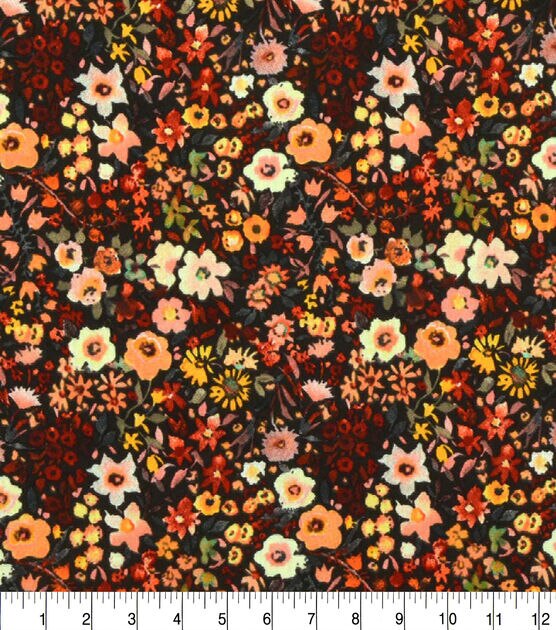Orange Shade Flowers Quilt Cotton Fabric by Keepsake Calico
