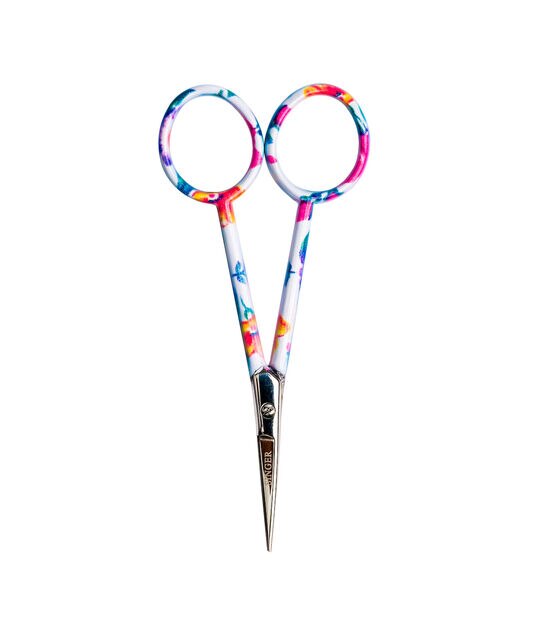 SINGER Forged 4" Embroidery Scissors with Curved Tip - Floral Printed Handle, , hi-res, image 2