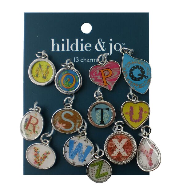 13ct Multicolor N through Z Letter Charms by hildie & jo