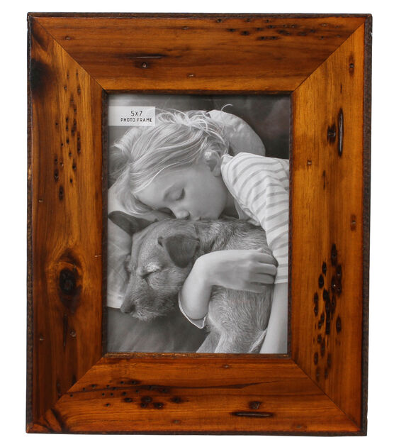 BP 5" x 7" Distressed Walnut Wood Mission Tabletop Picture Frame