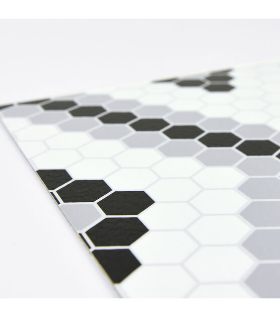 Floorpops Peel & Stick Floor Tiles Black and White, , hi-res, image 5