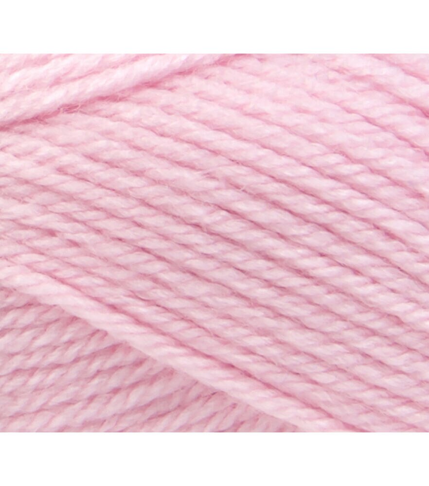 Lion Brand Basic Stitch Anti Pilling Worsted Acrylic Yarn, Baby Pink, swatch, image 4