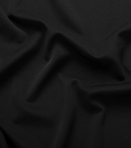 Brushed Suiting Polyester Spandex Fabric Black, , hi-res, image 3