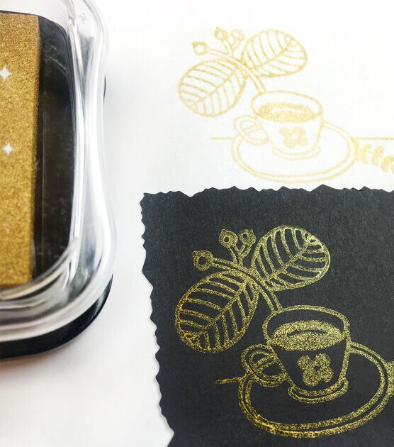 Delicata Non Tarnishing Gold Full Size Ink Pad Golden Glitz, , hi-res, image 5