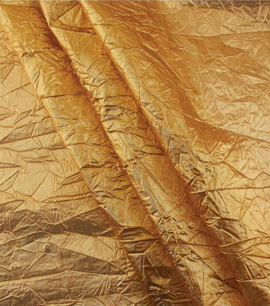 Metallic Crushed Lame Fabric Gold, , hi-res, image 4