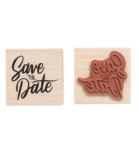 American Crafts Wooden Stamp Save the Date, , hi-res, image 2